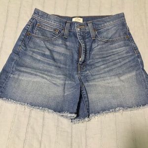 J Crew high rise denim shorts size 27.